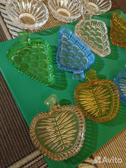 Розетки для варенья СССР цветное стекло