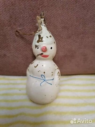 Ёлочная игрушка Снеговик СССР