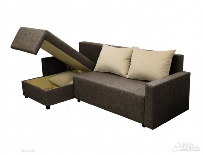 Угловой диван Шерри коричневый