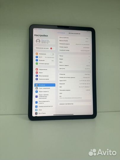 iPad Air 4 64gb Wi-Fi + Cellular