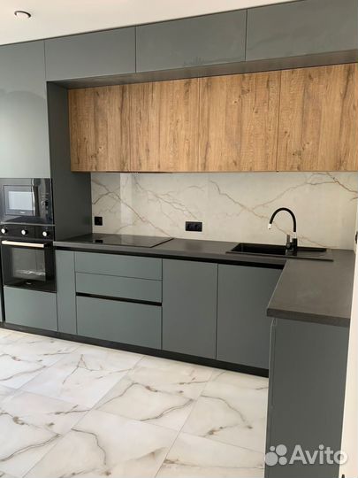 Кухня серая на заказ