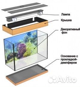 Аквариум 70 литров орех с тумбой