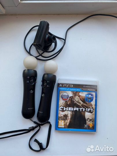 2 шт. PS Move + PS Eye + игра Схватка