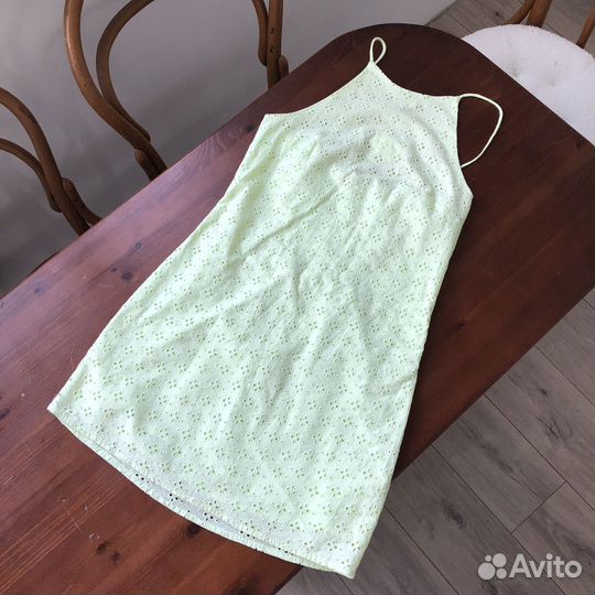 Платье сарафан шитье zara lime новое М