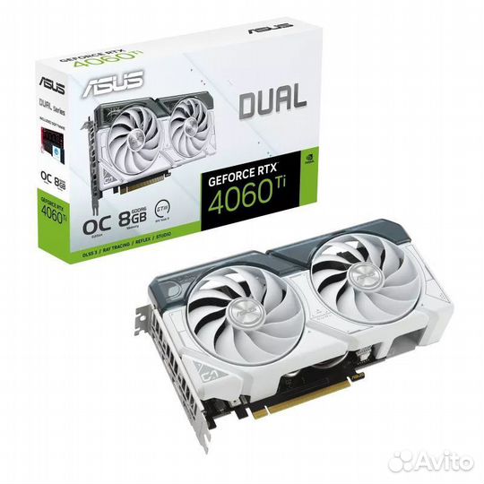 Видеокарта asus GeForce RTX 4060 Ti Dual White