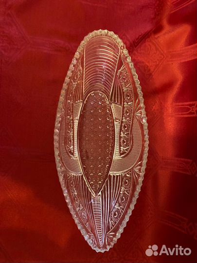 Ваза ладья хрустальная