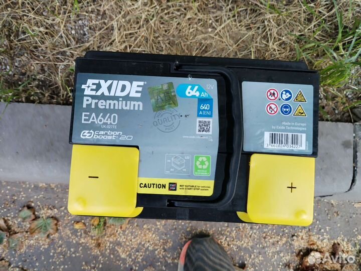 Аккумулятор exide premium Ea640, 64ah, 12v