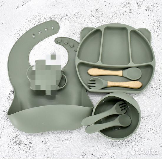 Набор детской силиконовой посуды