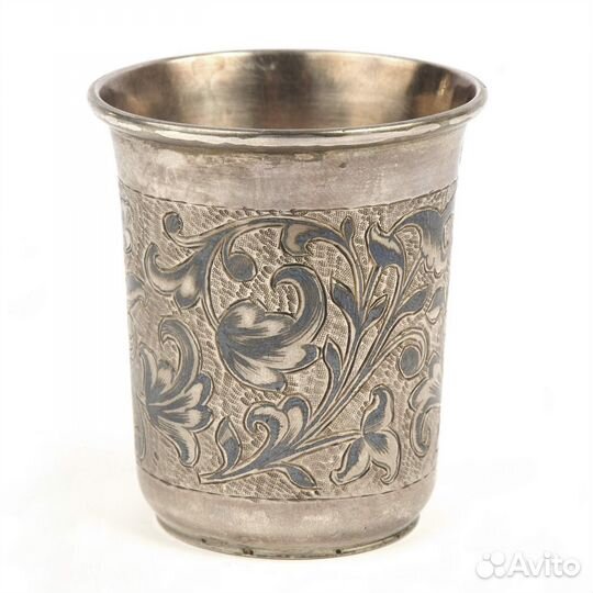 Серебряная стопка с чернью 84 пробы 19 век Москва