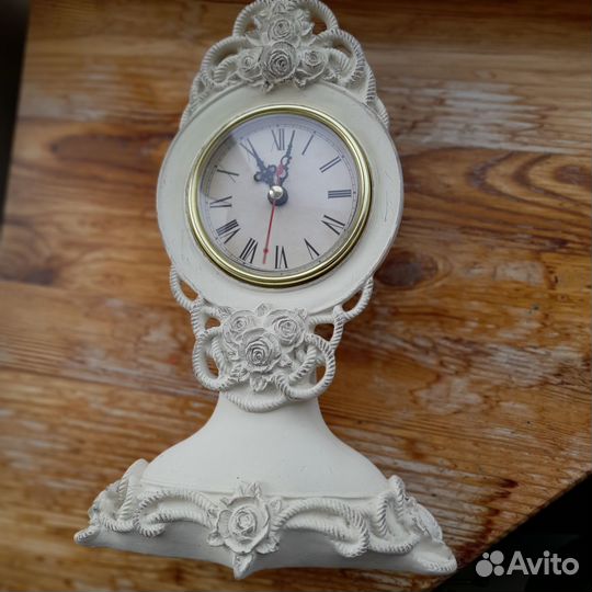 Часы настольные каминные, стиль шебби-шик, кварцев