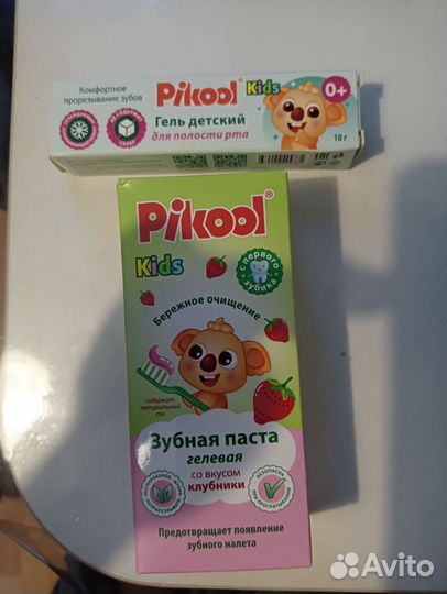 Детская зубная паста и гель для прорезывания