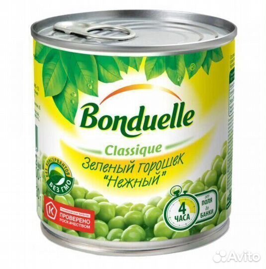 Горошек Bonduelle Зелёный Нежный 200 г