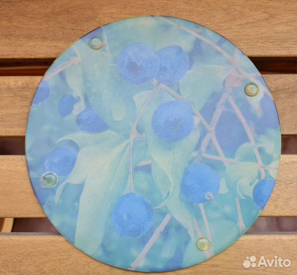 Стеклянная разделочная доска с принтом