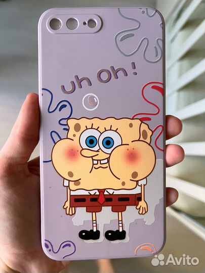 Силиконовый чехол Apple iPhone 7/8 Plus Губка Боб