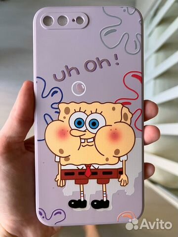 Силиконовый чехол Apple iPhone 7/8 Plus Губка Боб