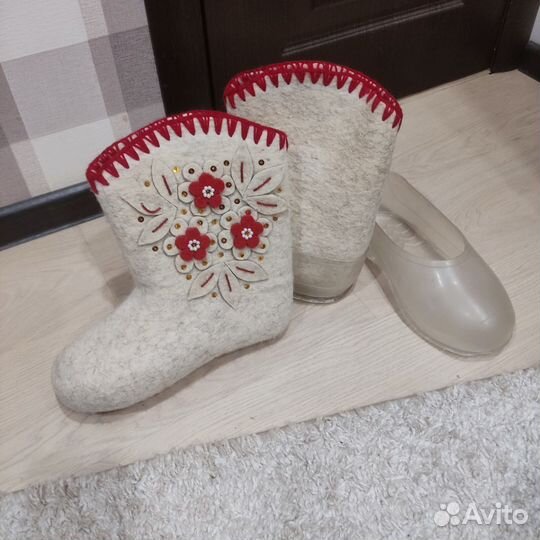 Валенки женские 40 размер с галошами