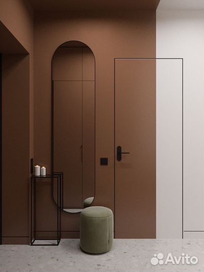 Скрытая дверь с установкой