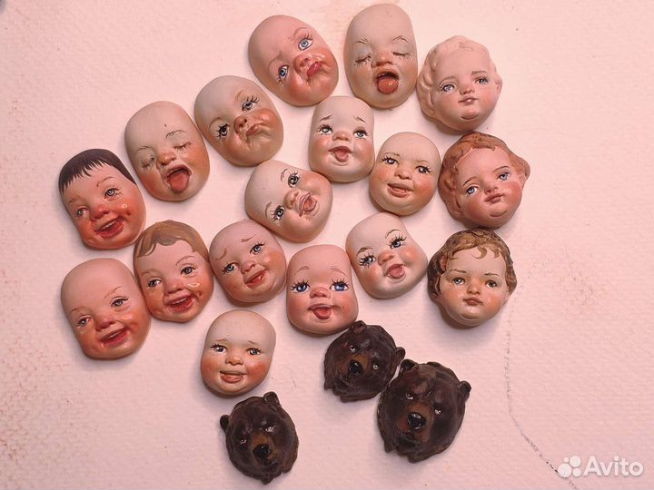 Лица для ватных игрушек