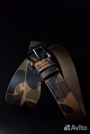 Классический джинсовый ремень из натуральной кожи