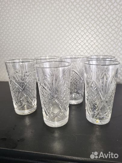 Хрустальные стаканы СССР, 6 штук