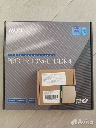Комплект 12100f + MSI Pro H610M-E DDR4