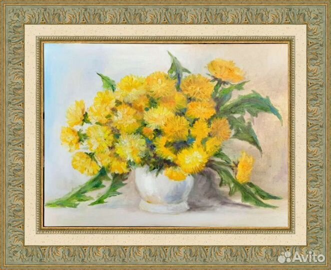 Букет одуванчиков Картина маслом на холсте 30\40