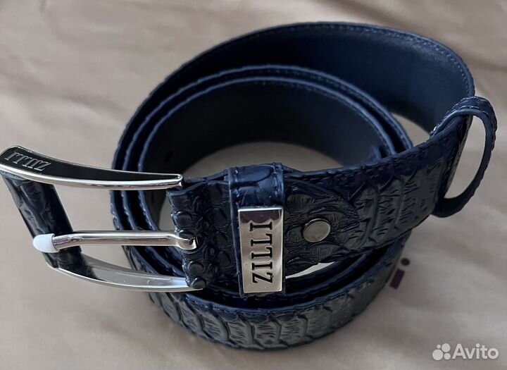 Zilli ремень кожа под рептилию синий цвет