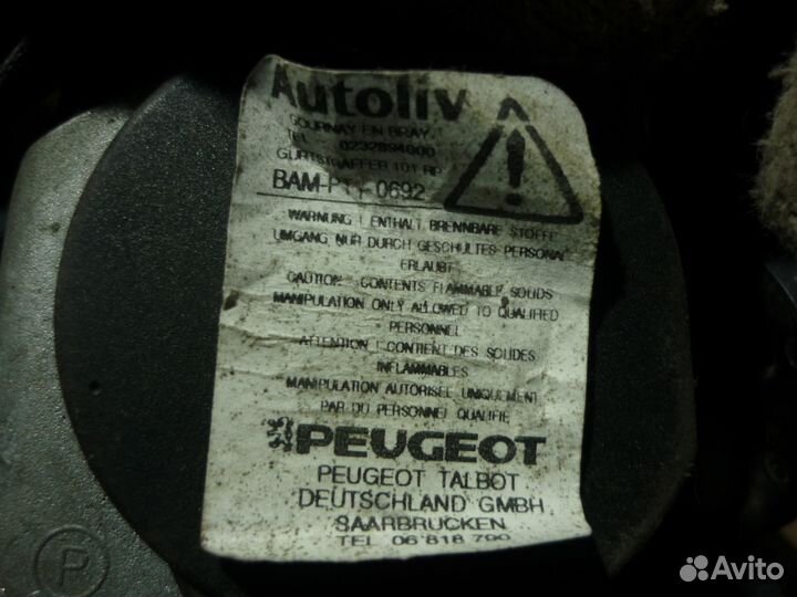 Ремень безопасноти правый Пежо 308