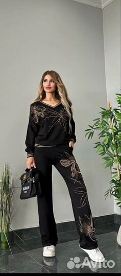 Костюм Турция усыпан камнями штаны трубы