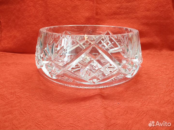 Большая хрустальная салатница СССР