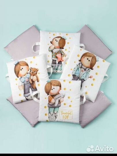 Бортики, подушки в детскую кроватку