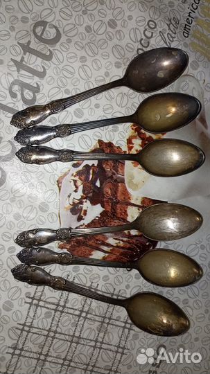 Мельхиор чайная ложка с посеребрением