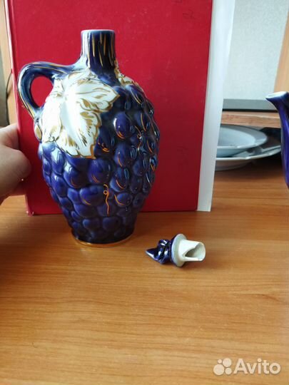 Графин штоф Виноград синий лфз