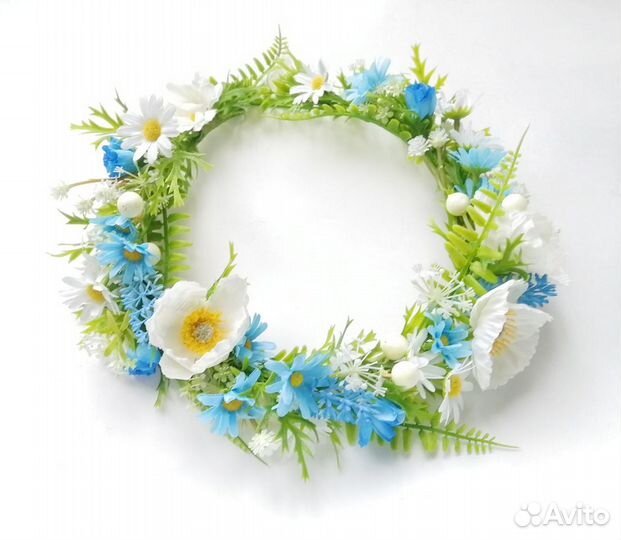 Венок на голову из искусственных цветов