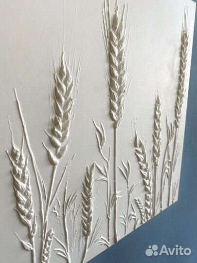 Гипсовое панно барельеф «Колоски»