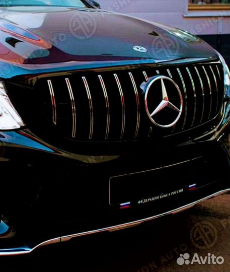 Передняя решетка мерседес GLE 166 вертикальная