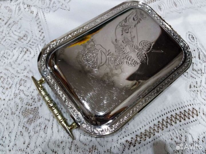 Поднос хромированный