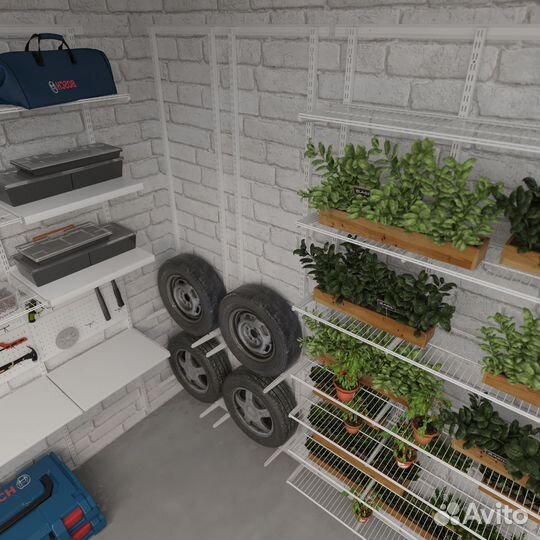 Стеллаж металлический для гаража и рассады