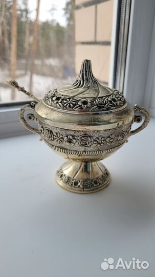 Набор сахарница и ложечки на подставке