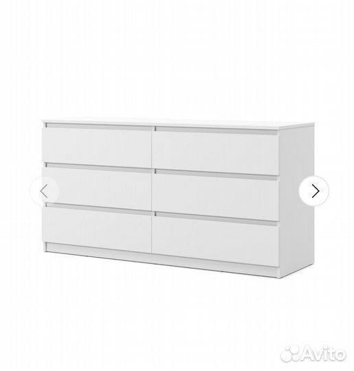 Комод IKEA мальм 6 ящиков белый оригинал
