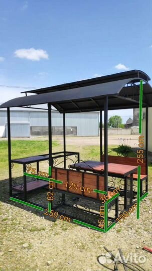 Кованый мангал 6 мм с крышей