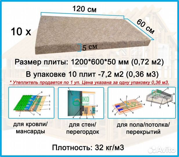 Натуральный утеплитель из льна для Дома и Бани