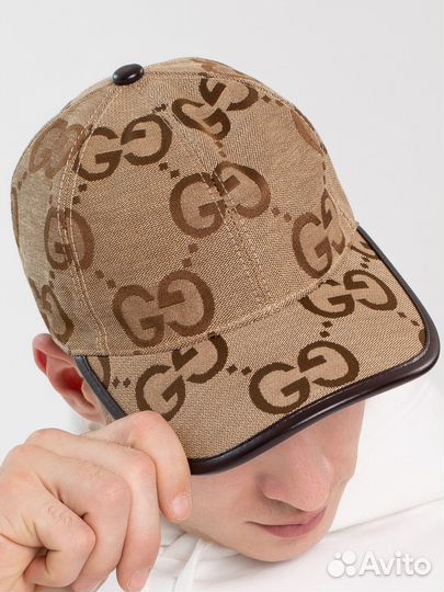 Кепка бейсболка GG мужская бежевая