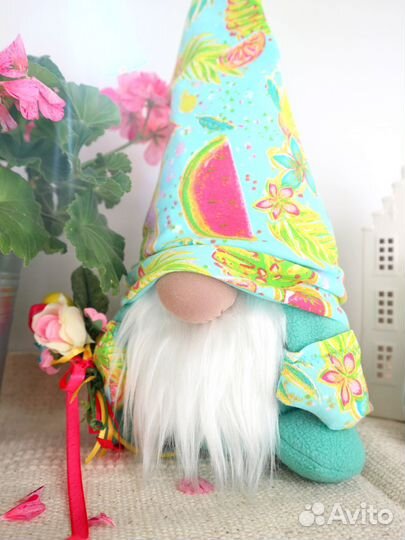 Цветочный Гном игрушка, подарок домовой оберег