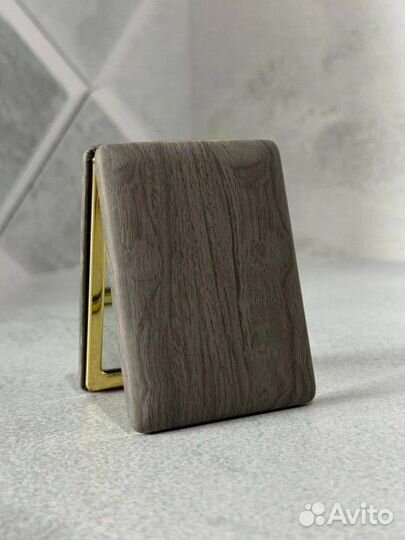 Зеркало карманное складное экокожа