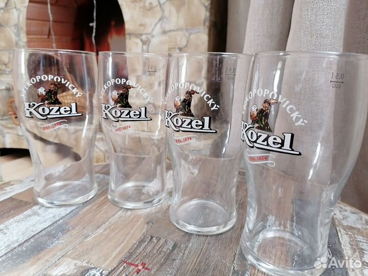 Пивные бокалы Kozel, 4 штуки