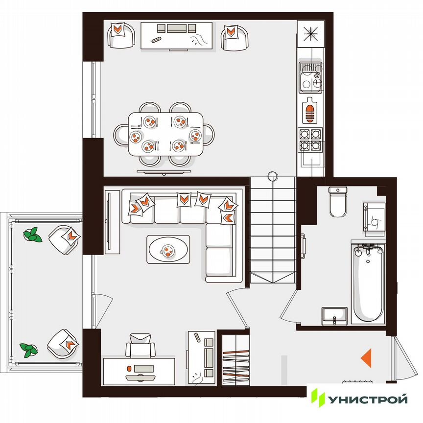 1-к. квартира, 41,7 м², 3/5 эт.