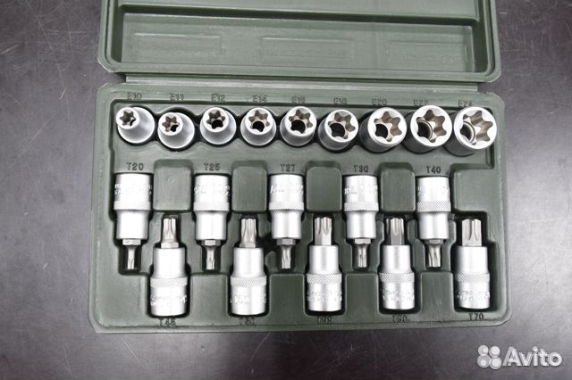 Набор головок torx и головок со вставкой torx 1/2