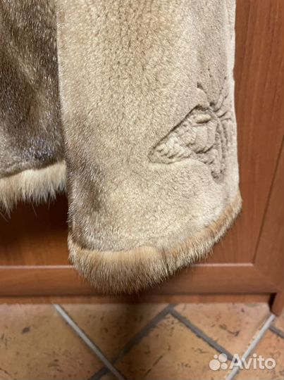 Эксклюзивный полушубок из стриженной норки с лазер