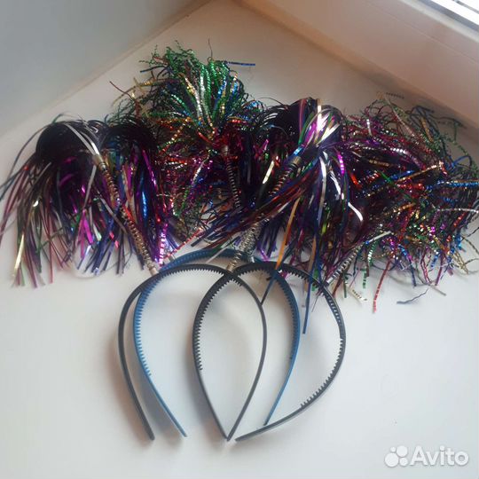 Ободок новогодний с мишурой